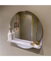 MONDIAZ SPOT spiegel rond 60cm met Spiegelplanchet kleur Cale.
