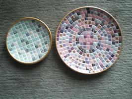 2 Schaaltjes Mozaiek Goudkleurig