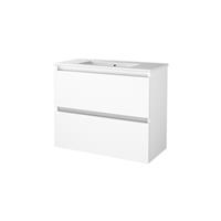 Badmeubelset Aquasplash Salt 80x39cm Greeploos 2 Lades Met Wastafel 1 Kraangat Ice White