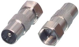 Verloop F-connector male naar IEC male