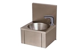 Handwasbak met rond spoelbakje, infraroodkraan netspanning