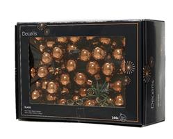Balletjes op draad 2 cm Espresso Glans doos 144 stuks kerstballen