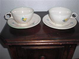 2 Thee Kop En Schotels - Handgeschilderd