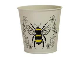 Actie Bloemenpot Bloempot Metal Flowerpot BEE Bij en bloemetjes Bloemenvaas pot 11cm diameter*11cm