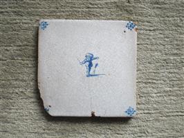 Antieke Delfts Blauwe Tegel