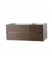 Wastafelonderkast BWS Lydia 4 Lade Greeploos Soft Close 119x49x52 cm Donker Walnoten