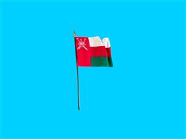 Tafelvlag Oman + kunststof houder
