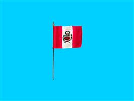 Tafelvlag Peru + kunststof houder