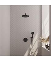 Brauer Stripe thermostatische inbouw regendouche 3-weg rond SET 41 met 25 cm douchekop en gebogen mu