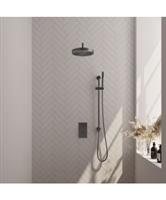 Brauer Stripe thermostatische inbouw regendouche 3-weg rechthoekig SET 20 met 25 cm douchekop en geb
