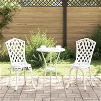 vidaXL Tuinstoel 2 pcs Wit 55 x 56.5 x 91cm Aluminium