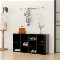 vidaXL Schoenenbank 103x30x55 cm bewerkt hout zwart