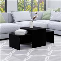 vidaXL Salontafelset 100x48x40 cm bewerkt hout zwart