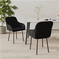 vidaXL Eetkamerstoelen 2 st fluweel zwart