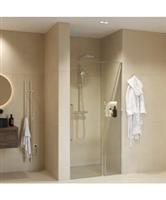Nisdeur Sanivo Sena Met Vast Paneel Helder Glas 90x200 cm Met Montageset Chroom