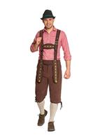 Lederhose Johann met Verstelbare Bretels Donkerbruin Lang