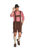 Lederhose Johann met Verstelbare Bretels Donkerbruin Kort