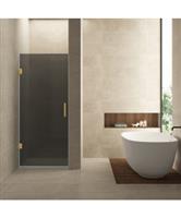 Nisdeur Wiesbaden Less 80x200 cm 8 mm Nano Rookglas Geborsteld Messing