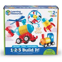 3-in-1 bouwset - Raket, trein, helicopter