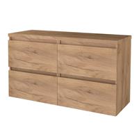 Badmeubelset Aquasplash Salt 120x46cm Greeploos 4 Lades Met Afdekplaat Whisky Oak