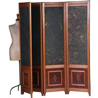 4-slags kamerscherm met sterrehemel en inlegwerk onderpanelen  beide kanten identiek  (No.330325)
