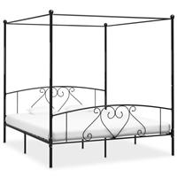vidaXL Hemelbedframe metaal zwart 200x200 cm