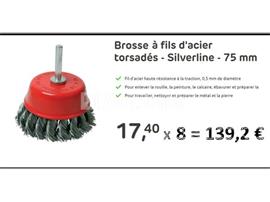 8 SILVERLINE gedraaide staaldraad boorborstels
