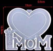 Siliconenmal Fotolijstje Love Mom Epoxy resin 16 cm per stuk