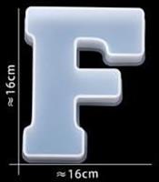 Siliconenmal Letter F voor Epoxy resin, zeep en kaarsen 16 cm per stuk