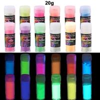 Pigment Luminous poeder Glow in the dark kleurstof voor Epoxy en nagels Purple Rood 20 gram