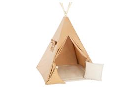 Tipi tent Caramel met accessoires Caramel + speelmat en 2 kussens: driehoek en vierkant