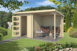 Blokhut met overkapping Jelle 370x175 vuren