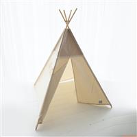 Tipi tent - Beige Velvet - katoen met kanten afwerking Tipi tent