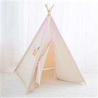 Tipi tent - Roze met pompons Tipi tent