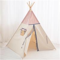 Tipi tent - Pink met boho franjes - met of zonder velvet speelmat Tipi tent