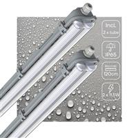 Dubbel LED TL-Armatuur 120cm 4260 Lumen - 23W - Koelwit 4000K - IP65 - Compleet - 2 stuks