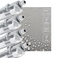 4 PACK - LEDs Light LED TL armatuur 60 cm compleet met LED TL buis - 1080lm - 9W - 4000K