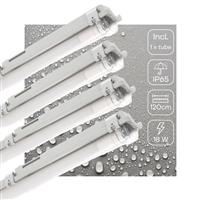 4 PACK - LEDs Light TL Armatuur LED compleet 120 cm - Armatuur met LED Buis - Waterdicht - 2160lm