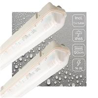 2 PACK - LEDs Light LED TL armatuur met sensor 120 cm - Bewegingssensor en nachtsensor - Waterdicht