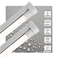 2 PACK - LEDs Light LED licht balk 60 cm voor binnen - Armatuur inclusief LED TL buis - 1000 lm