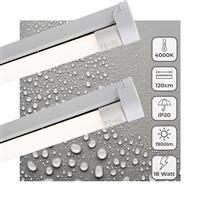 2 PACK - LEDs Light LED licht balk 120 cm voor binnen - Armatuur inclusief LED TL buis - 1900 lm