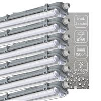 6 PACK - LEDs Light Dubbele LED TL lamp 150 cm - compleet met LED buizen - Binnen en buiten - 6120 
