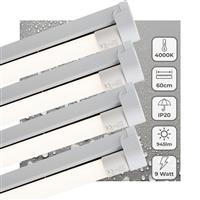 4 PACK - LEDs Light LED licht balk 60 cm voor binnen - Armatuur inclusief LED TL buis - 1000 lm