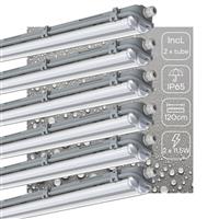 6 PACK - LEDs Light Dubbele LED TL lamp 120 cm - compleet met LED buizen - Binnen en buiten - 4260 