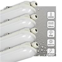 4 PACK - LEDs Light Pro LED TL armatuur compleet 120 cm - Waterdicht - 4640 lm