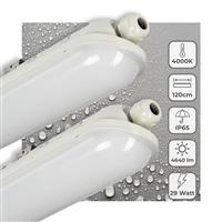 2 PACK - LEDs Light Pro LED TL armatuur compleet 120 cm - Waterdicht - 4640 lm
