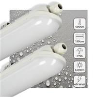 2 PACK - LEDs Light Pro Premium LED TL armatuur compleet 150 cm - Waterdicht - 6400 lm