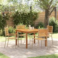 vidaXL Tuin Eetset 5 pcs Beige Poly riet