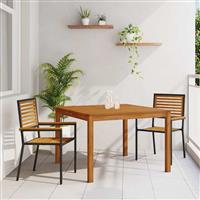 vidaXL Tuin Eetset 3 pcs Zwart Poly riet