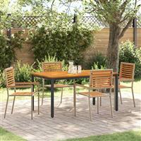 vidaXL Tuin Eetset 4 pcs Beige 150 x 90 x 75 cm poly rattan
